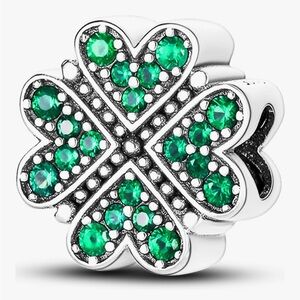 Clover Hearts Charm-Compatible With Pandora Bracelets & Most Others